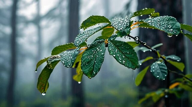 Close-up of Green Leaves in a Lush Forest