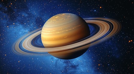 Fototapeta premium Abstract Art Depiction of Saturn with Bold Colors and Cosmic Background