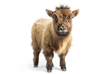 Fototapeta premium a brown cow with a big nose and a long horn