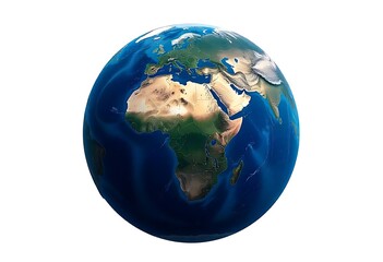 Generative AI image of a detailed Earth globe with realistic continents and oceans