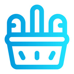 icon shopping basket with style gradient