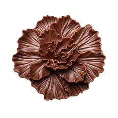 Chocolate flower isolated on transparent background