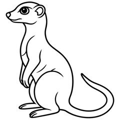 One-Stroke Meerkat Vector Design