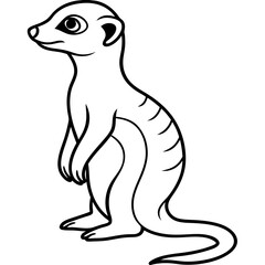 One-Stroke Meerkat Vector Design