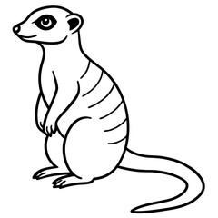 One-Stroke Meerkat Vector Design