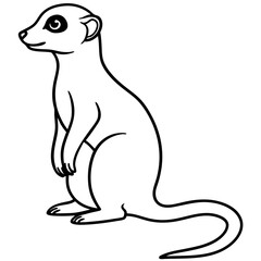 One-Stroke Meerkat Vector Design