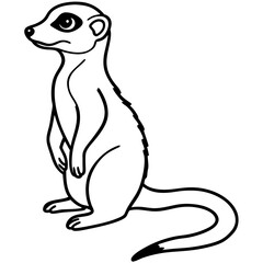 One-Stroke Meerkat Vector Design