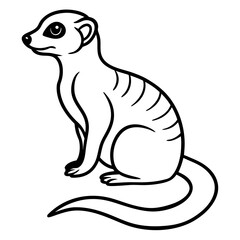 One-Stroke Meerkat Vector Design