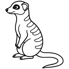 One-Stroke Meerkat Vector Design