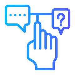 user interaction and FAQ icon