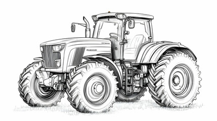 Obraz premium drawing tractor illustration