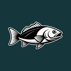 Cisco Fish Silhouette Vector Black and White Drawing Illustration