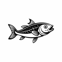 Cisco Fish Silhouette Vector Black and White Drawing Illustration