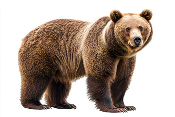 Fototapeta premium a brown bear standing on a white surface