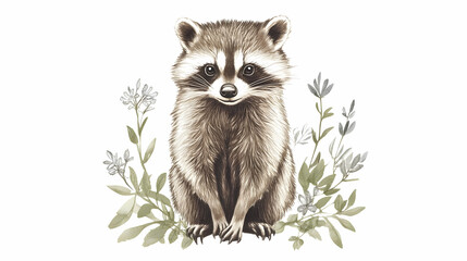 racoon drawing illustration
