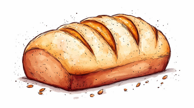 bread drawing illustration