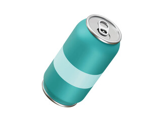 Teal soda can icon 3d rendering illustration Drink can icon illustration 3d