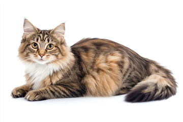 Obraz premium a cat is laying down on a white surface