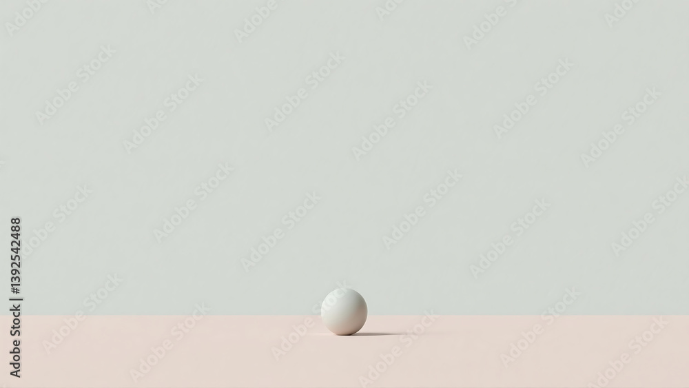 Aufkleber abstract 3d geometric shapes in soft morandi color palette with matte texture, minimalist modern des