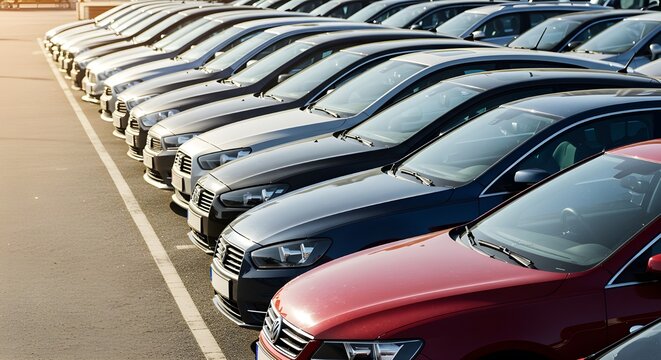 Autos en fila. Venta de autos usados.