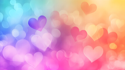 and warm background of an abstract blend of red, pink, and purple tones, with soft heart shapes blending into the design 