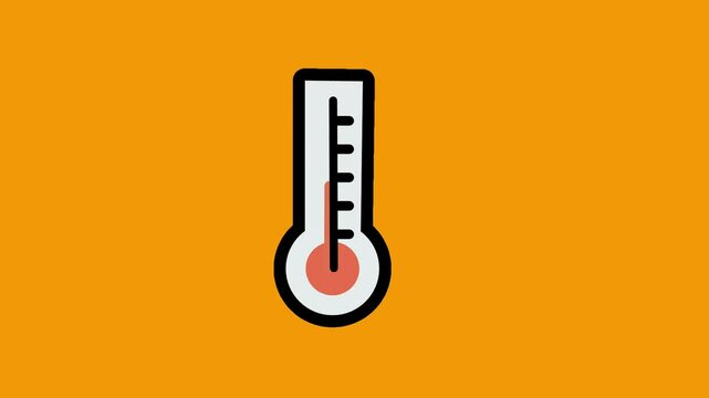 A vibrant orange background with a digital thermometer icon, representing body temperature, fever detection, or medical thermal scans.