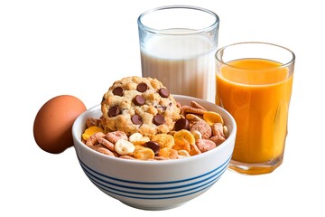 A home-made cereal breakfast
