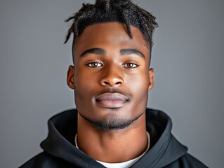 Obraz premium A young man with dreadlocks and a black hoodie