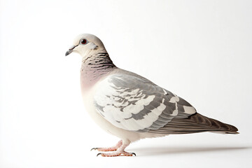 Obraz premium a pigeon standing on a white surface with a white background