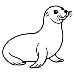 Seal in One Line Vector Art