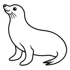 Seal in One Line Vector Art