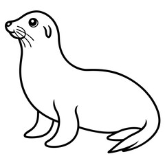 Seal in One Line Vector Art