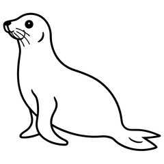 Seal in One Line Vector Art