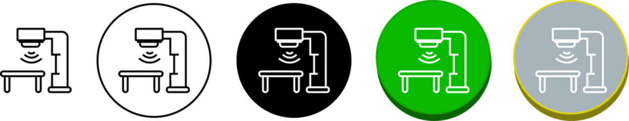 Microscope diagnostic machine icon – laboratory research, medical testing, health analysis system vector with transparent background.