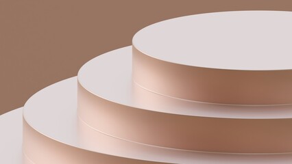 Pink circular platform. Modern and futuristic background for product presentation. Premium photo mockup for product photography purposes. 