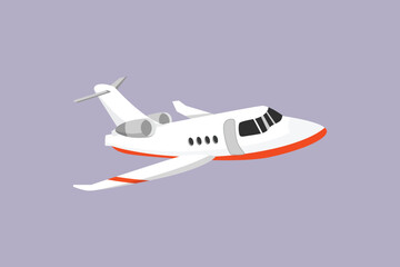 Private jet air transportation. Air transport Concept. Colored flat vector illustration isolated