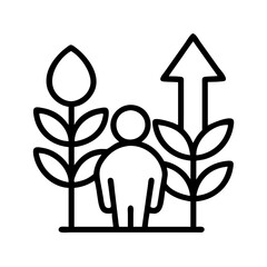 Growth mindset and personal development vector icon for business success and career advancement concept design