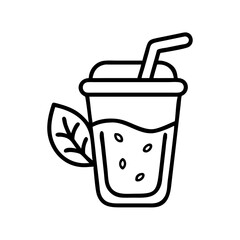 Refreshing detox smoothie with leaf vector illustration for healthy lifestyle and diet concept