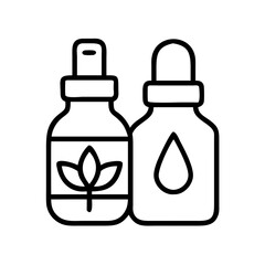 Essential oil bottles vector illustration for aromatherapy and natural skincare products and beauty treatments