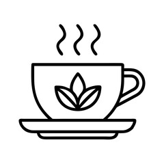 Aesthetic herbal tea cup vector graphic design for cafe menu and wellness blog illustration vector art