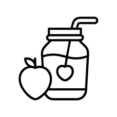 Apple cherry smoothie vector illustration for healthy drink and fresh fruit juice icon design concept
