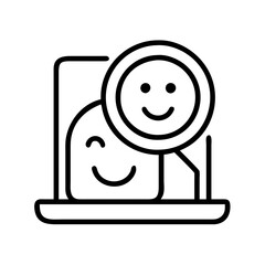 Happy face reflection icon vector illustration simple design for positive thinking and wellness concept
