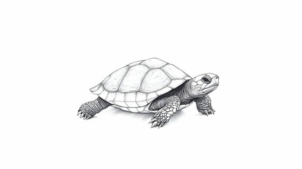 Fototapeta premium drawing of a cute turtle illustration