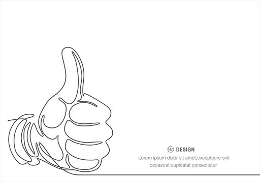 Thumbs up line-continuous line drawing