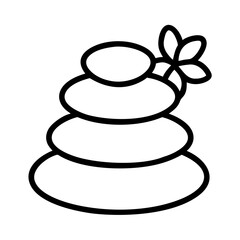 Zen stones balance with flower vector illustration for meditation and relaxation spa and wellness concept