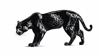 Fototapeta premium drawing panther illustration