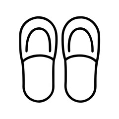 Comfortable slippers outline vector, home footwear illustration, cozy indoor shoes, simple slipper design