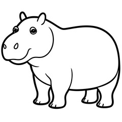 Simple Hippo Vector Design in One Line