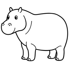 Simple Hippo Vector Design in One Line