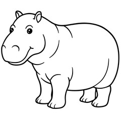 Simple Hippo Vector Design in One Line